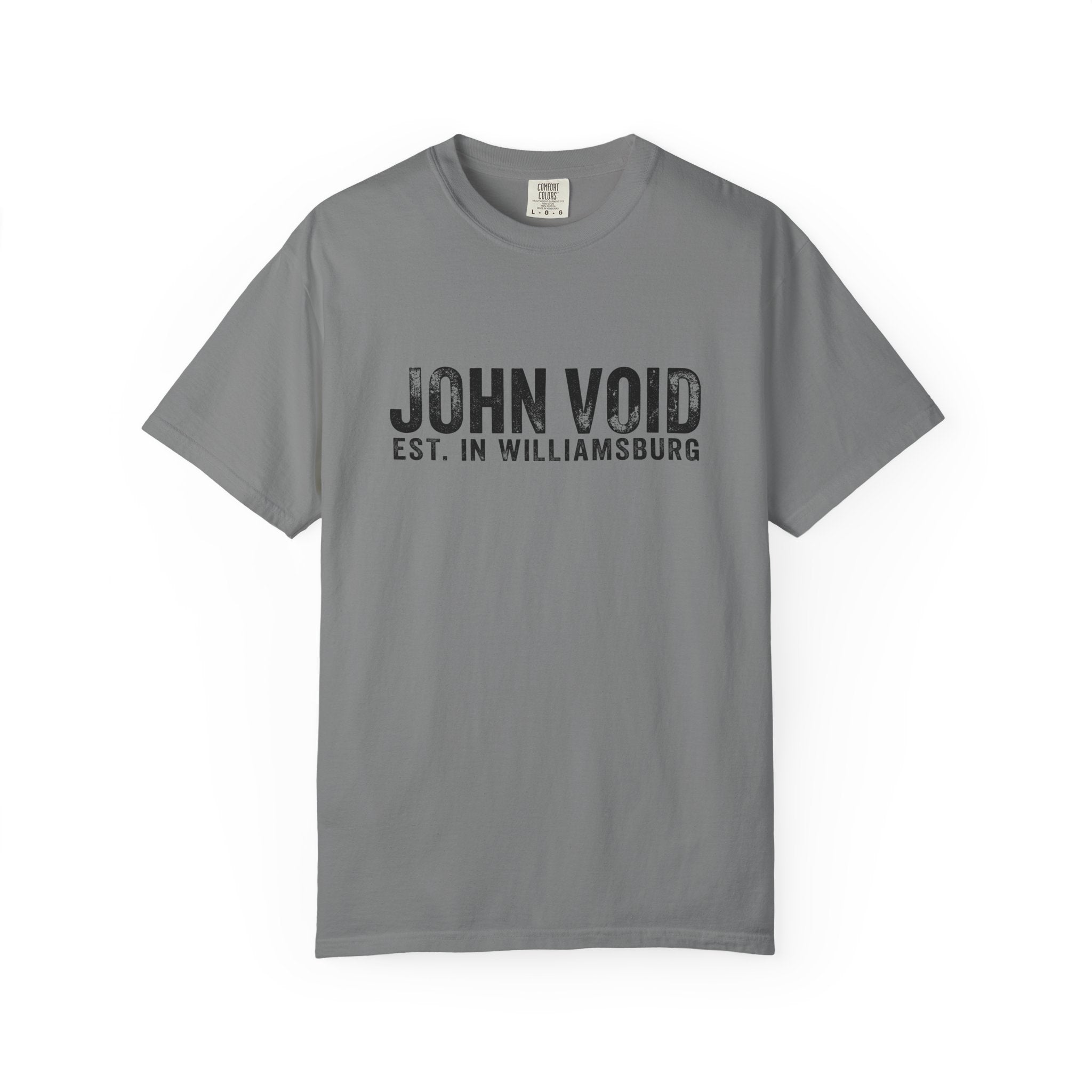 John Void Est. in Williamsburg Graphic T-Shirt | Vintage Text Logo