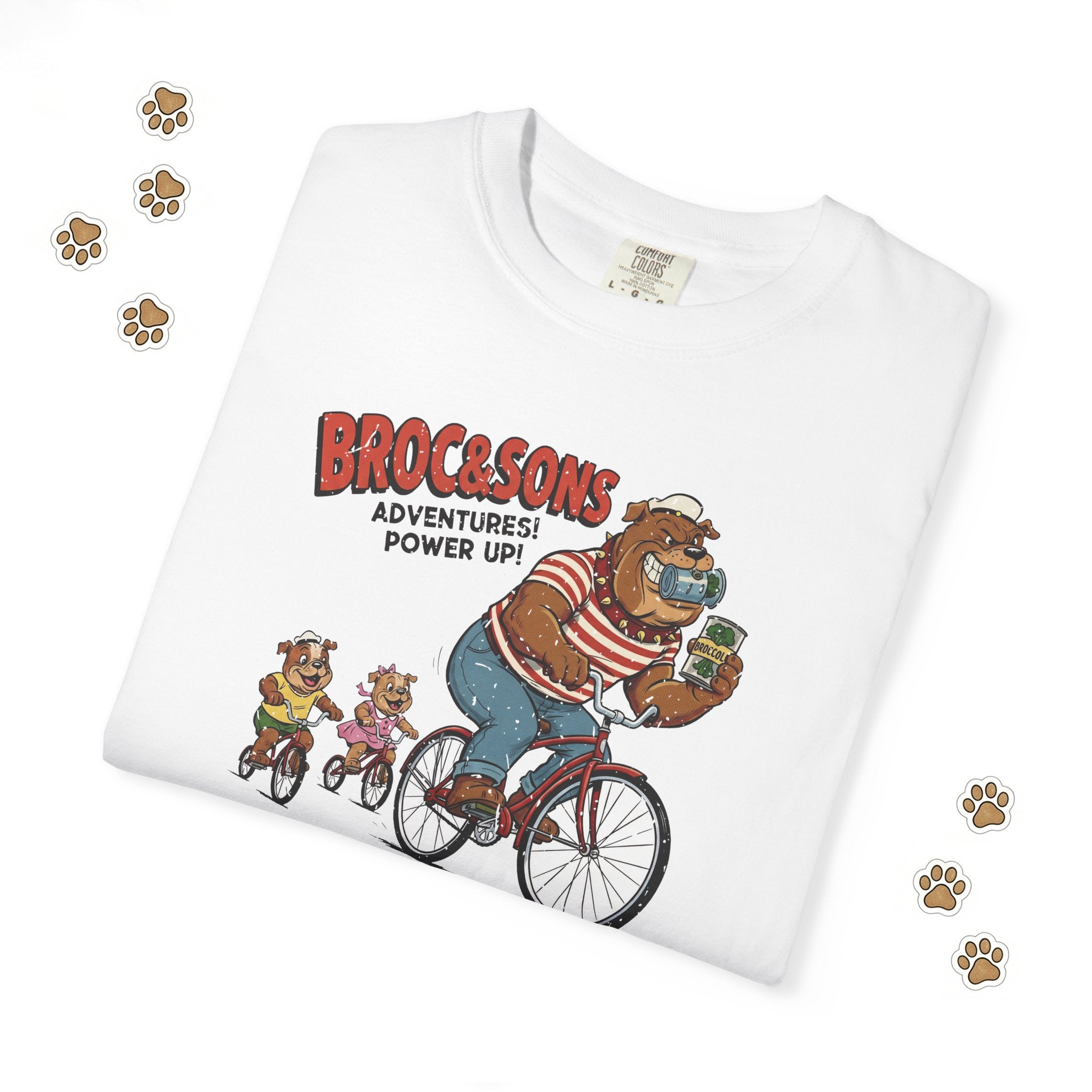 Broc & Sons Bicycle Illustration T-Shirt, Retro Storybook Graphic Tee by John Void