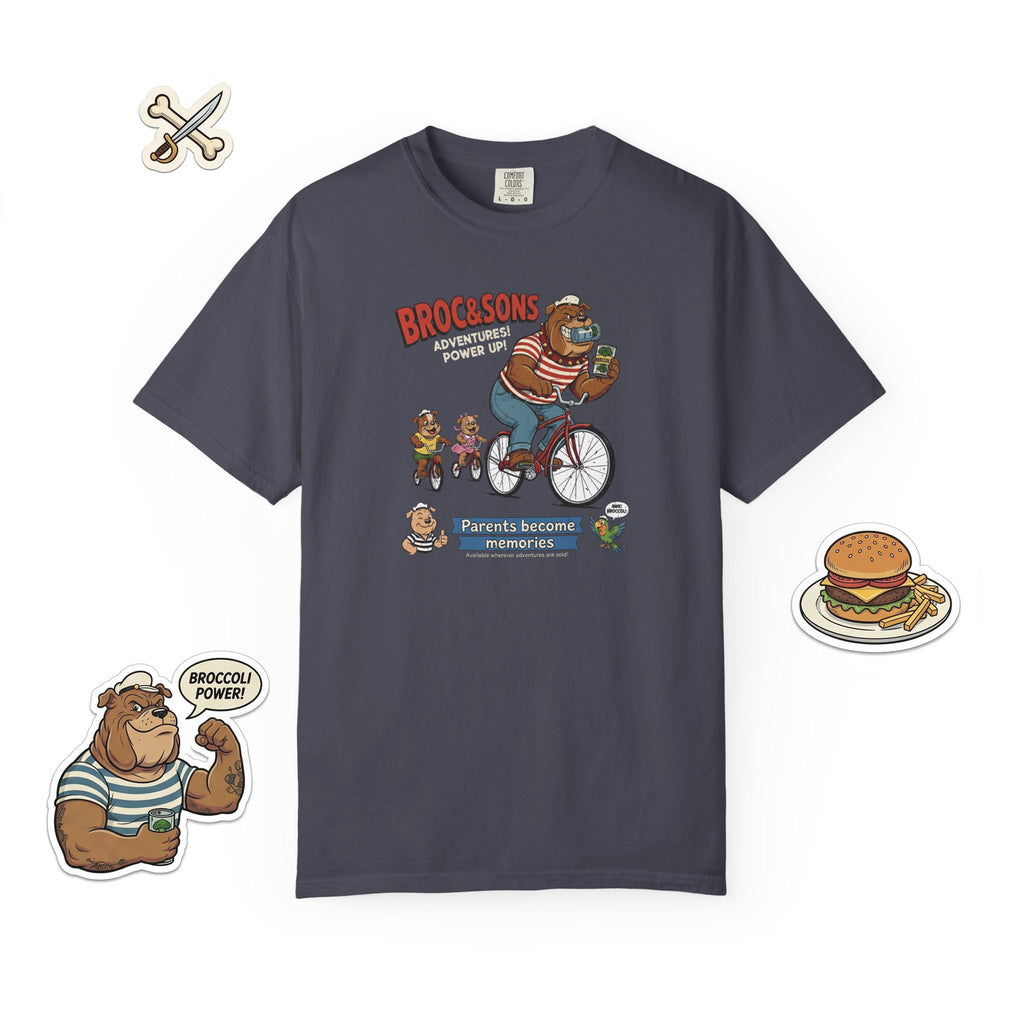Broc & Sons Bicycle Illustration T-Shirt, Retro Storybook Graphic Tee by John Void
