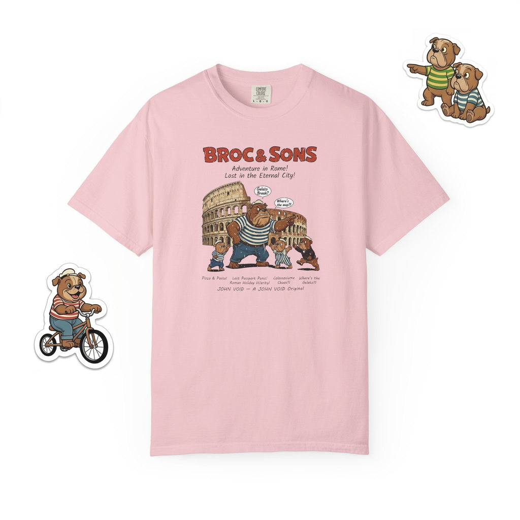Broc & Sons Rome Illustration T-Shirt, Retro Storybook Graphic Tee by John Void