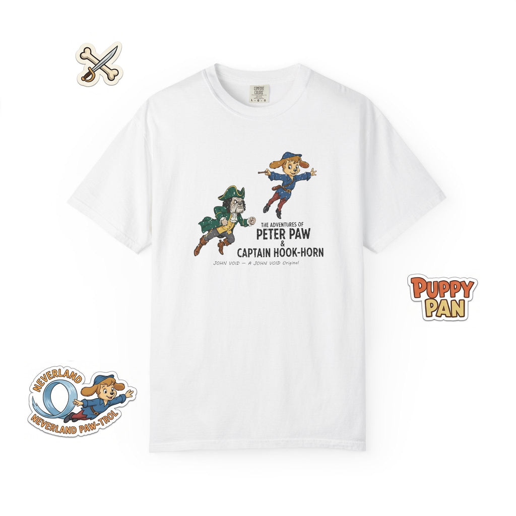 Flying Peter Four Illustration T-Shirt, Retro Storybook Graphic Tee by John Void