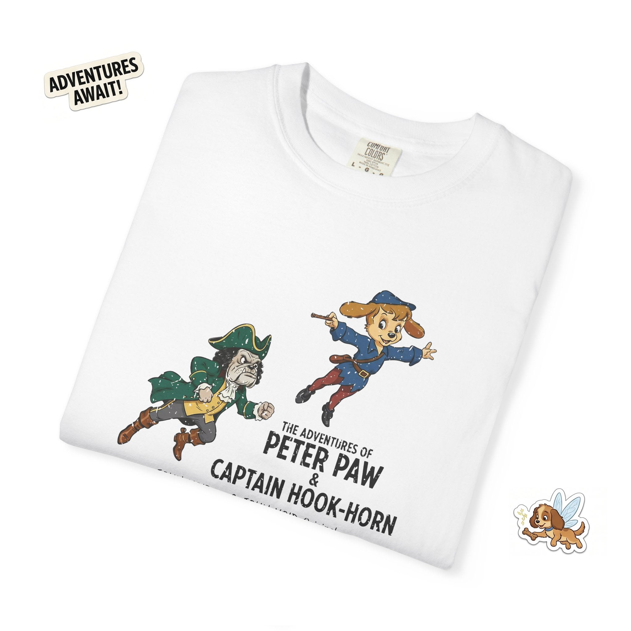 Flying Peter Four Illustration T-Shirt, Retro Storybook Graphic Tee by John Void