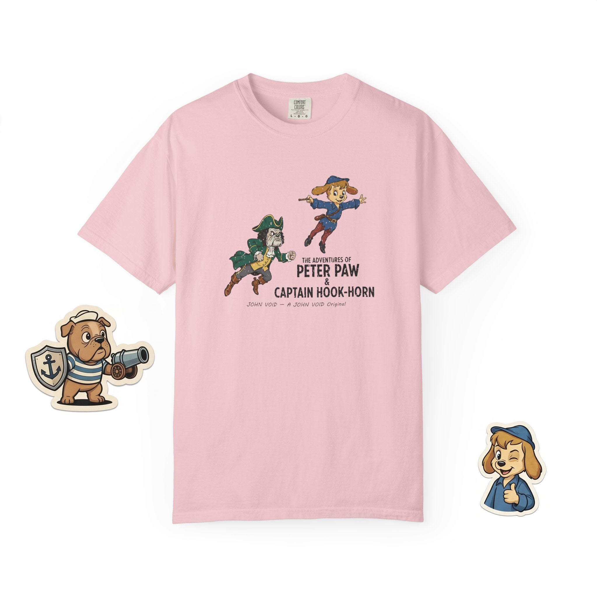 Flying Peter Four Illustration T-Shirt, Retro Storybook Graphic Tee by John Void