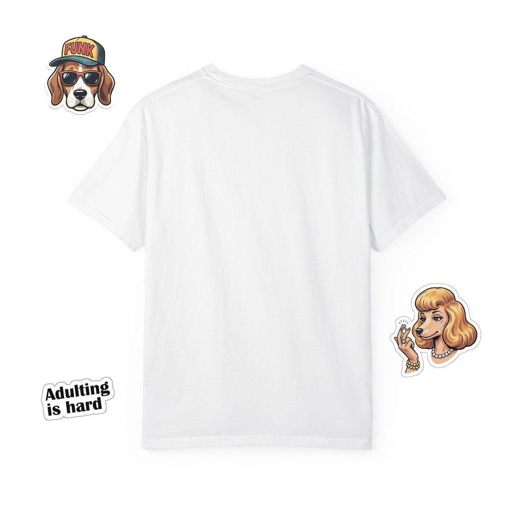Puppyrella Jewelry Store Illustration T-Shirt, Retro Storybook Graphic Tee by John Void