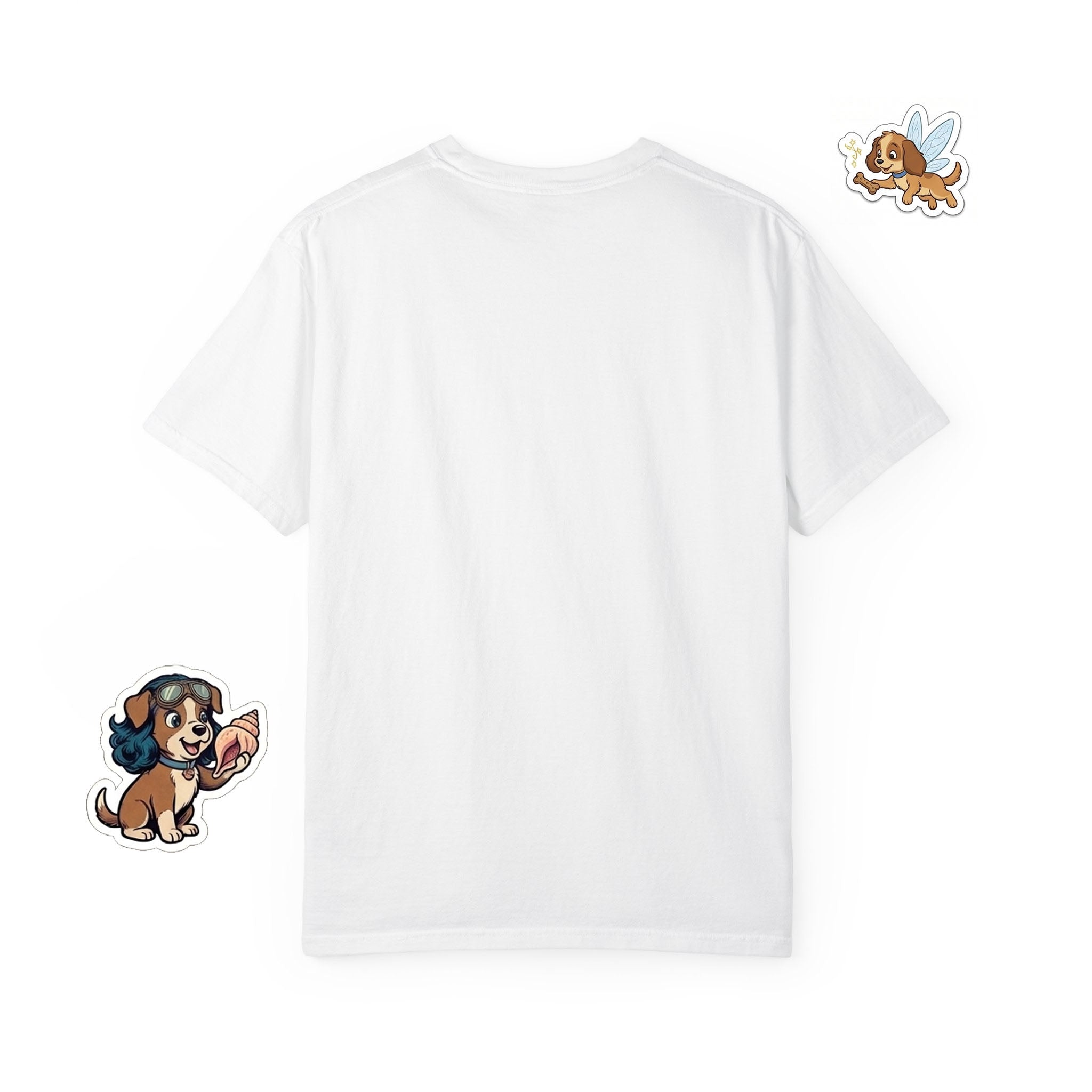 Puppyrella Window Shopping Illustration T-Shirt, Retro Storybook Graphic Tee by John Void