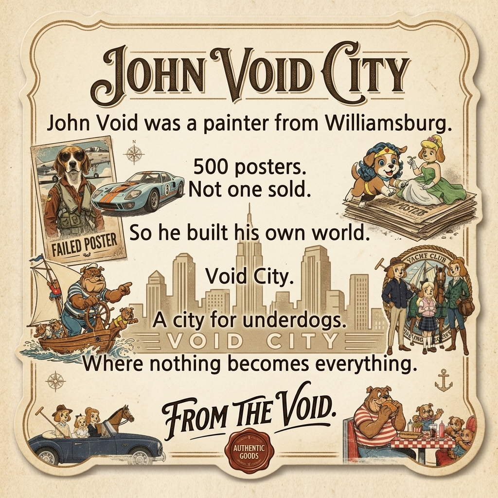 Puppyrella Window Shopping Illustration T-Shirt, Retro Storybook Graphic Tee by John Void